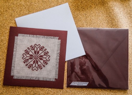 Sample finished card Original Grison Stitchery